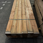 Ca. 12x Douglas palen geschaafd / verlijmd, 14x14x240cm